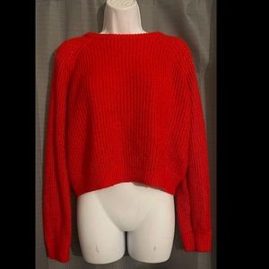 Red crop top sweater